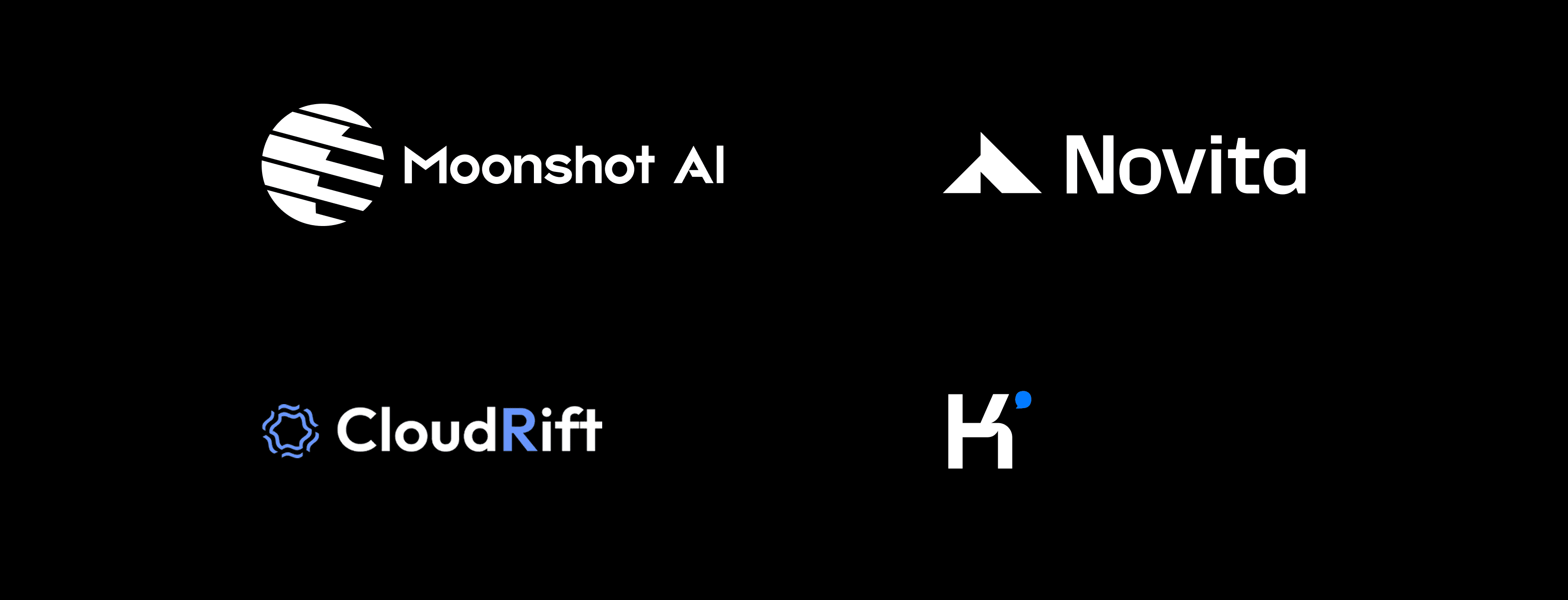 Dashboard showing new Cloudrift Moonshot AI and Novita AI providers